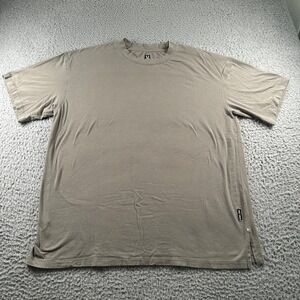 ASRV T-Shirt Mens M Olive Crewneck Back Oversized Side Split DSG-0824 Tag